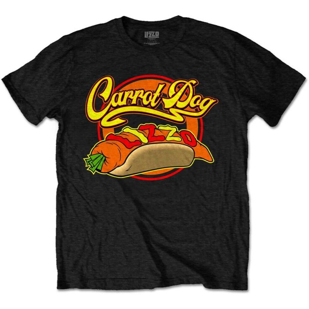 Lizzo Unisex Adult Carrot Dog Cotton T-Shirt / Black